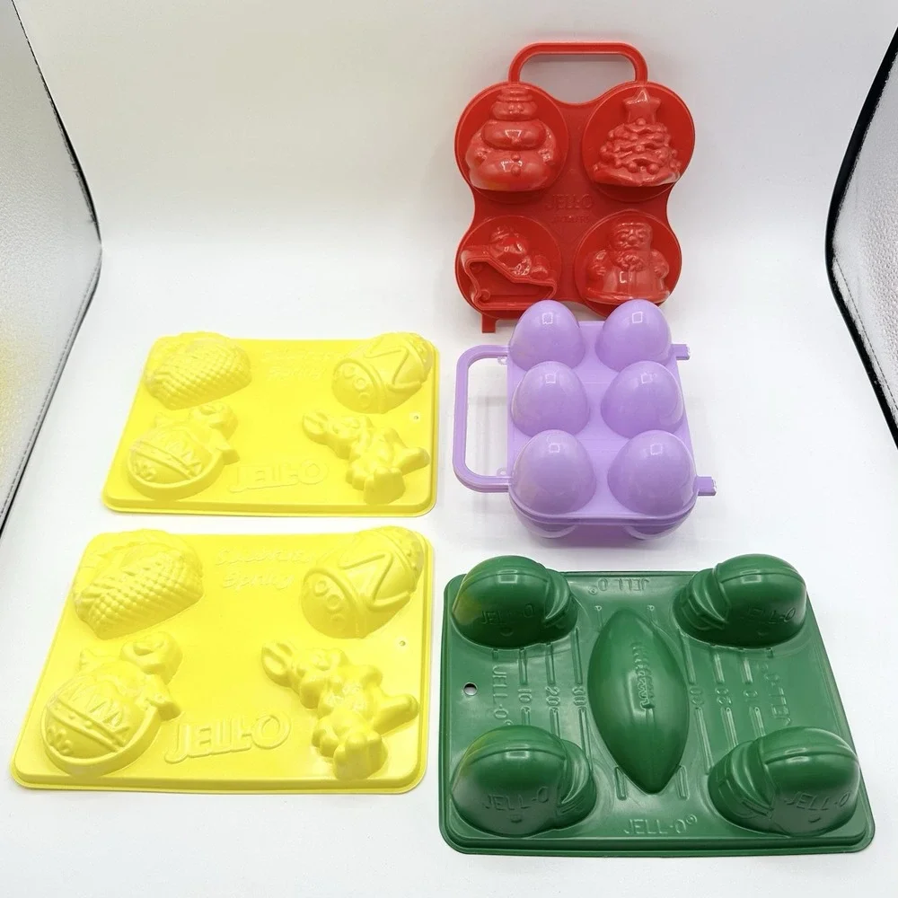 Jello Jiggler Molds Spring Easter Eggs Football Christmas Jell-O